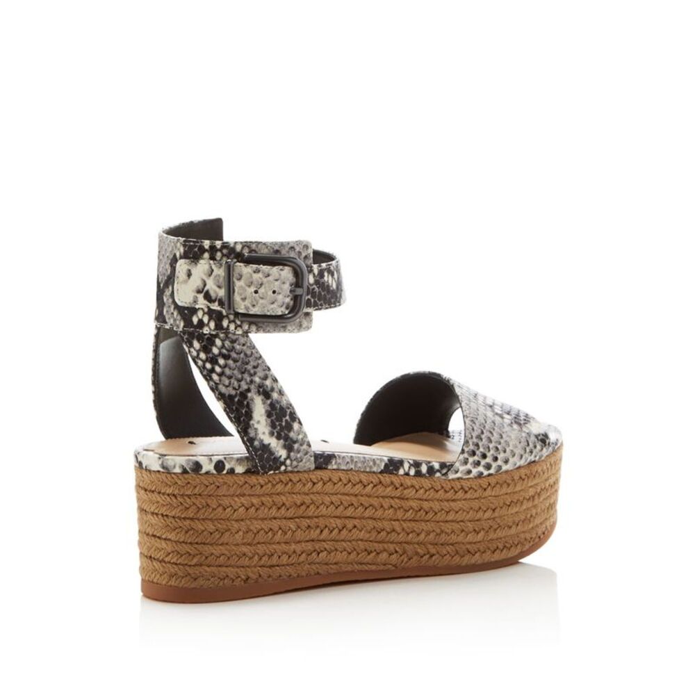VIA SPIGA Womens Black Snake 1-1/2" Platform Nemy Wedge Shoes 8.5 M - Picture 2 of 3
